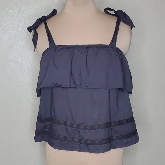 American Eagle Casual Tiered Shoulder Tie Cami Tank, size XL - Picture 3 of 12